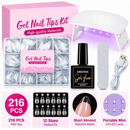 216pcs kit punte unghie - unghie, gel